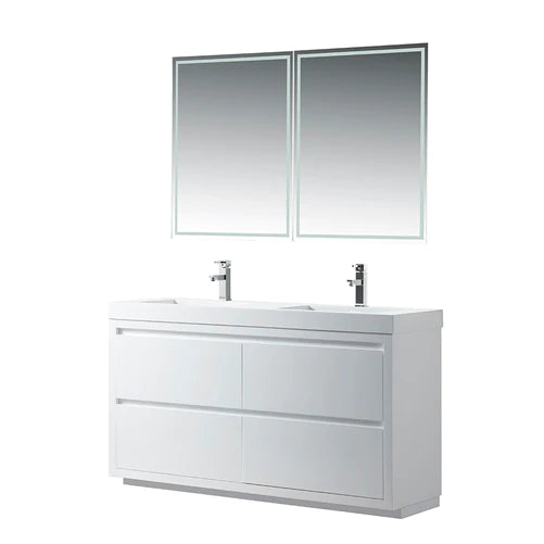 Vanity Art - Malibu 60" Freestanding Double Sink Bathroom Vanity