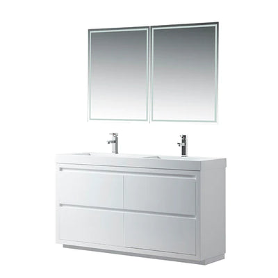 Vanity Art - Malibu 60" Freestanding Double Sink Bathroom Vanity