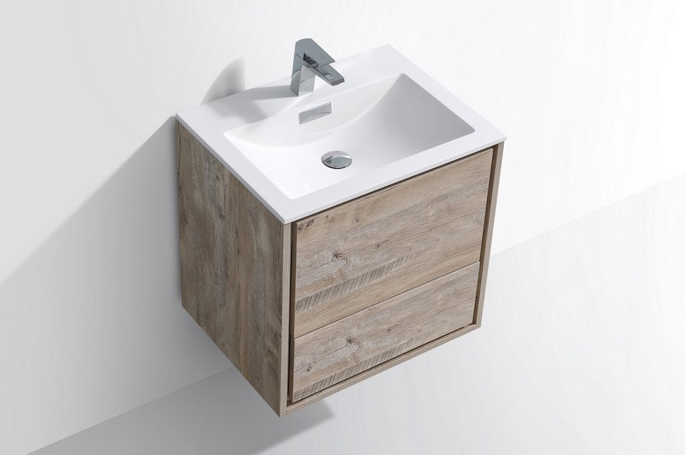 DeLusso 24" Wall Mount Modern Bathroom Vanity
