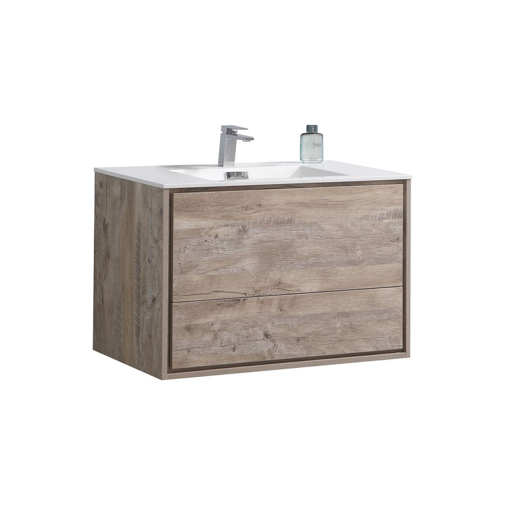 DeLusso 36" Wall Mount Modern Bathroom Vanity