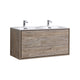 DeLusso 48" Double Sink Wall Mount Modern Bathroom Vanity