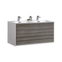 DeLusso 48" Double Sink Wall Mount Modern Bathroom Vanity