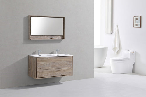 DeLusso 48" Double Sink Wall Mount Modern Bathroom Vanity