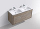 DeLusso 60" Double Sink Wall Mount Modern Bathroom Vanity