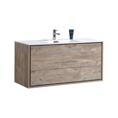 DeLusso 48" Single Sink Wall Mount Modern Bathroom Vanity