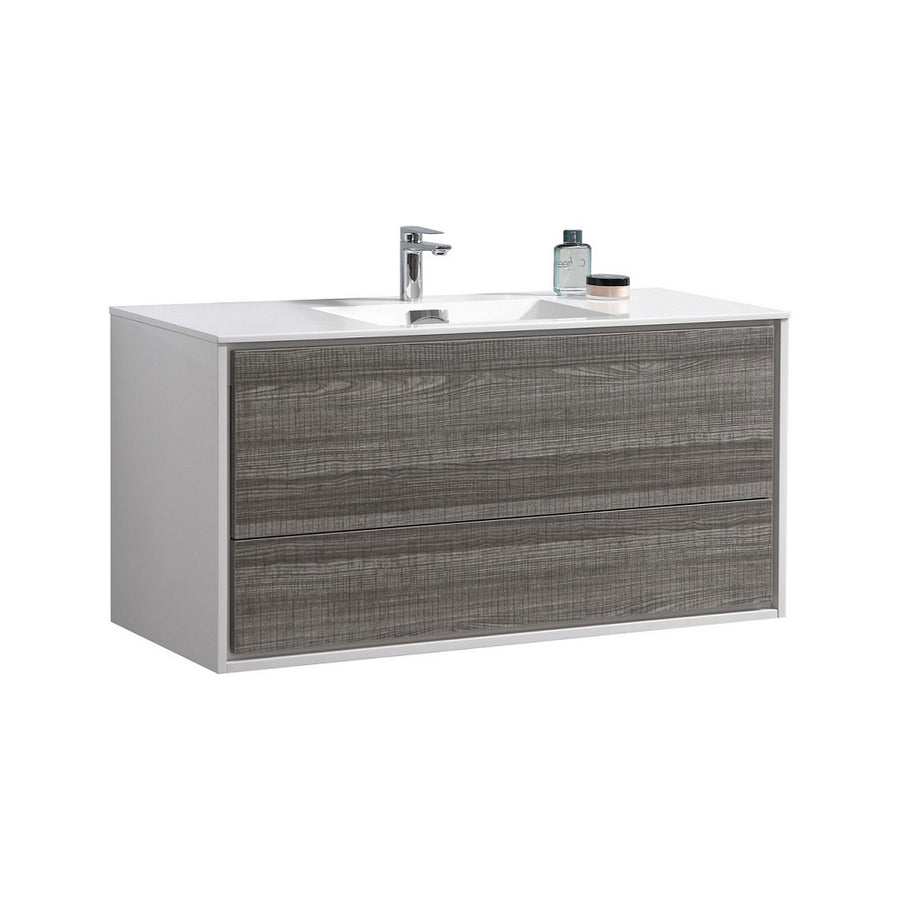 DeLusso 48" Single Sink Wall Mount Modern Bathroom Vanity