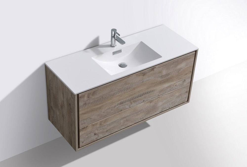 DeLusso 48" Single Sink Wall Mount Modern Bathroom Vanity