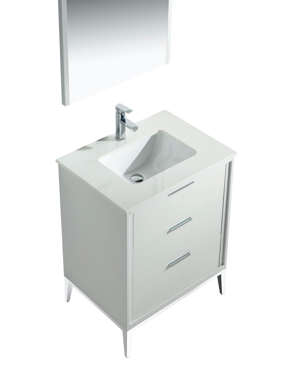 Divani 24" Gloss Vanity with Quartz Countertop