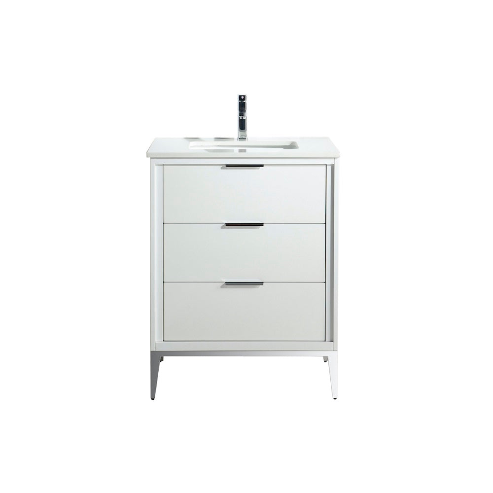 Divani 24" Gloss Vanity with Quartz Countertop