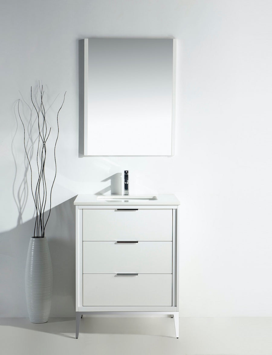 Divani 30" Gloss Vanity with Quartz Countertop