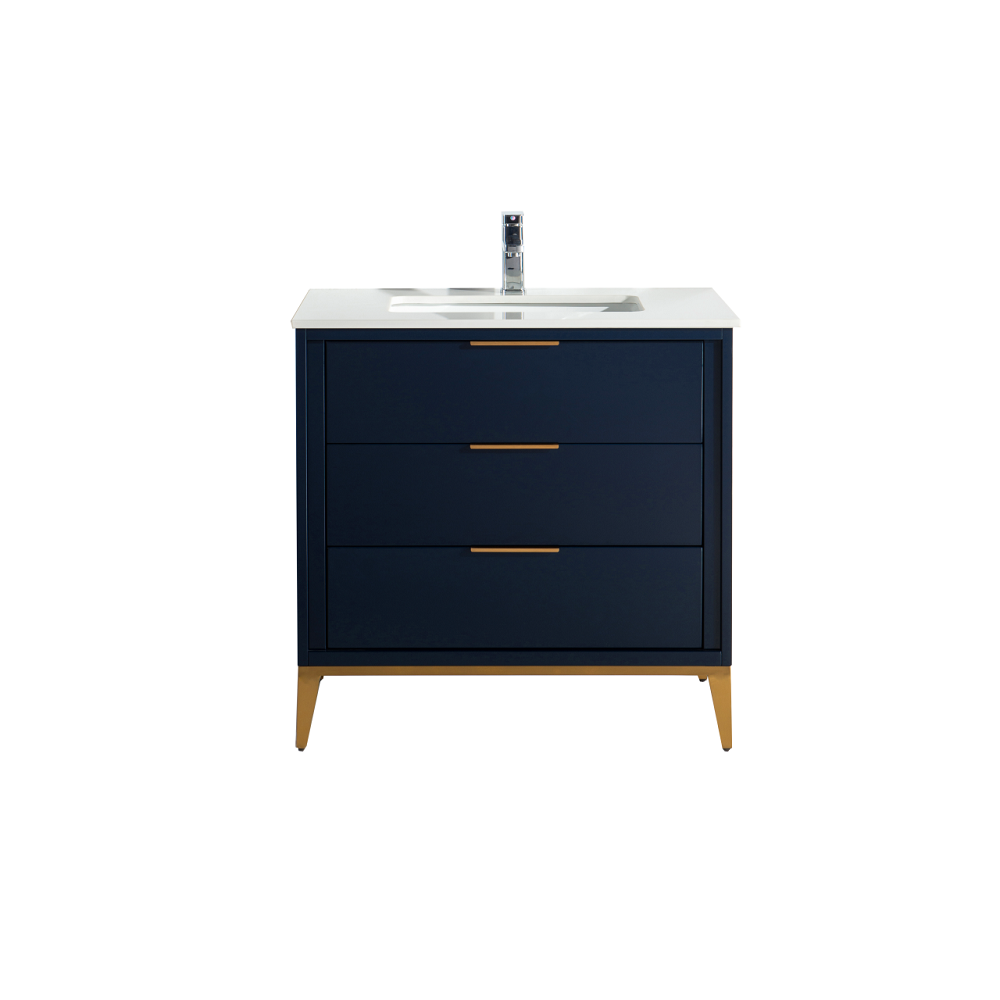 Divani 36" Gloss Vanity with Quartz Countertop