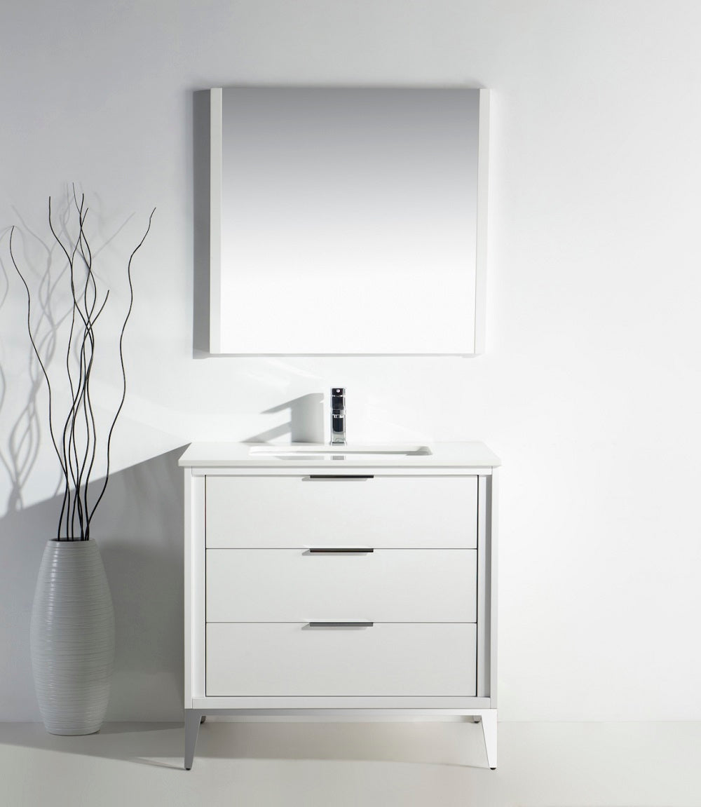 Divani 36" Gloss Vanity with Quartz Countertop