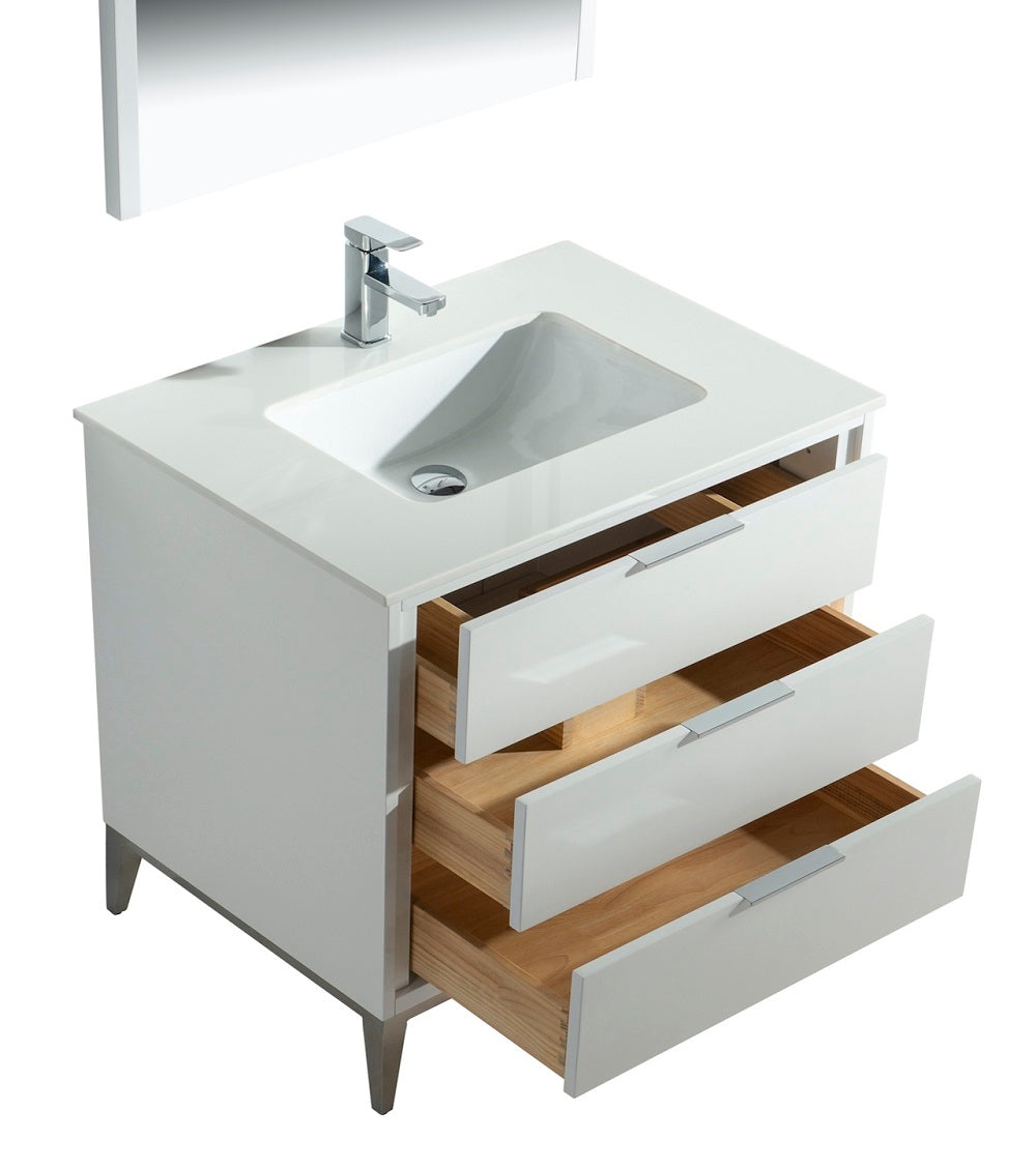 Divani 36" Gloss Vanity with Quartz Countertop