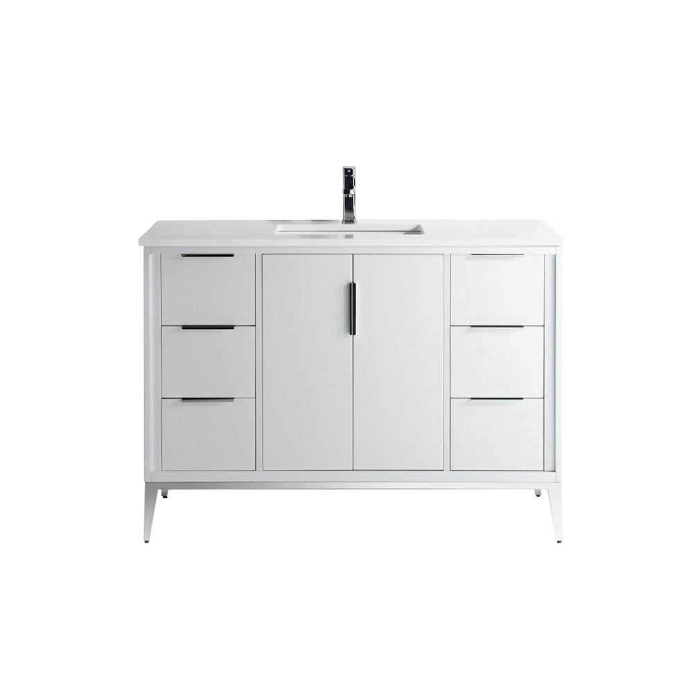 Divani 48" Gloss Vanity with Quartz Countertop
