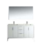 Divani 60" Double Sink Gloss Vanity with Quartz Countertop