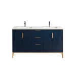 Divani 60" Double Sink Gloss Vanity with Quartz Countertop