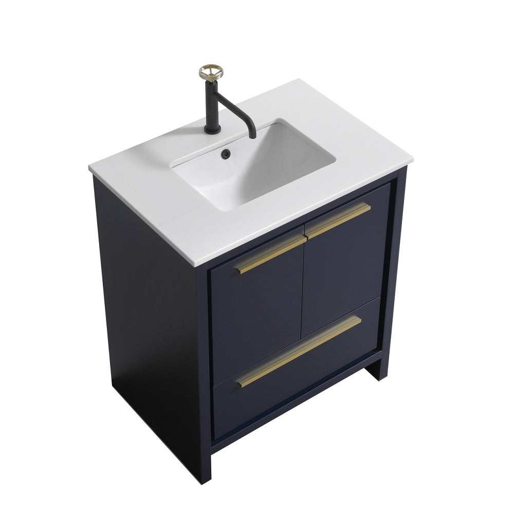 Dolce 30" Modern Bathroom Vanity with Quartz Counter-Top