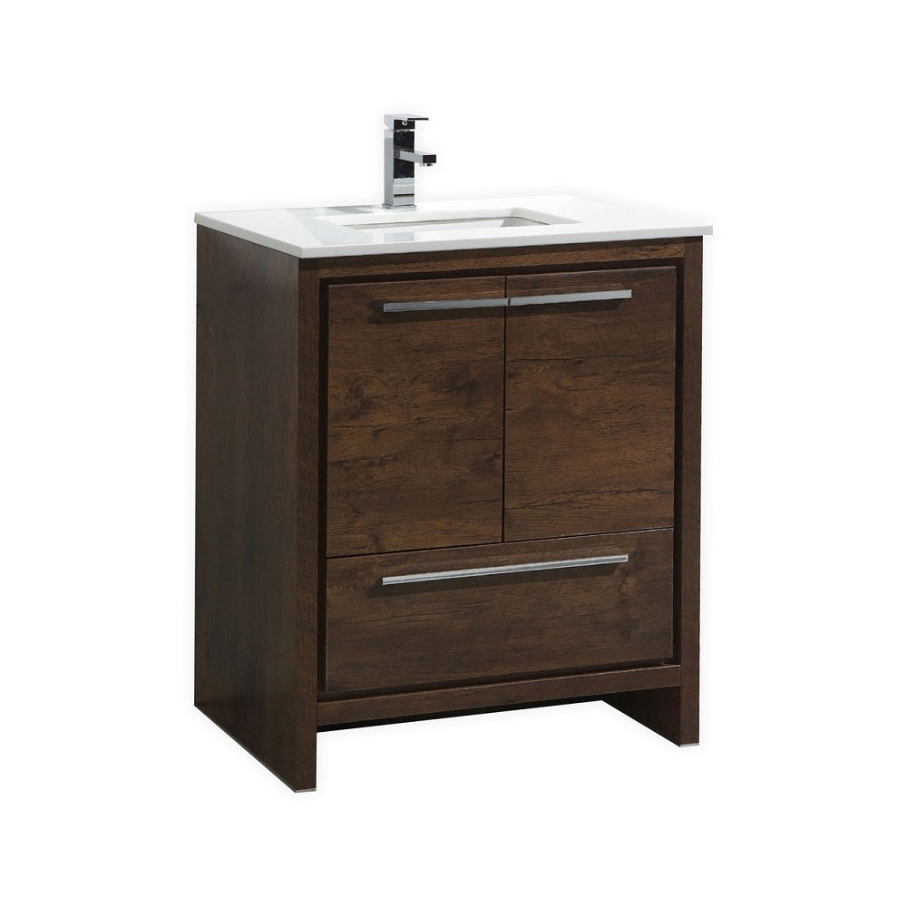 Dolce 30" Modern Bathroom Vanity with Quartz Counter-Top