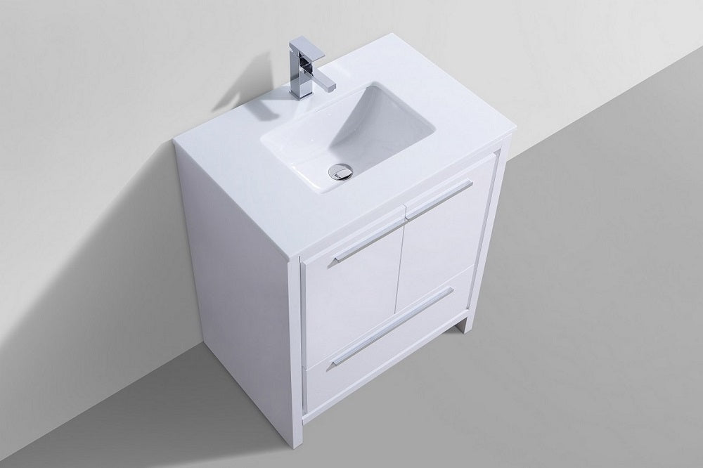 Dolce 30" Modern Bathroom Vanity with Quartz Counter-Top