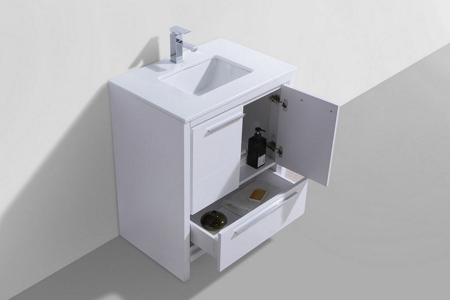 Dolce 30" Modern Bathroom Vanity with Quartz Counter-Top