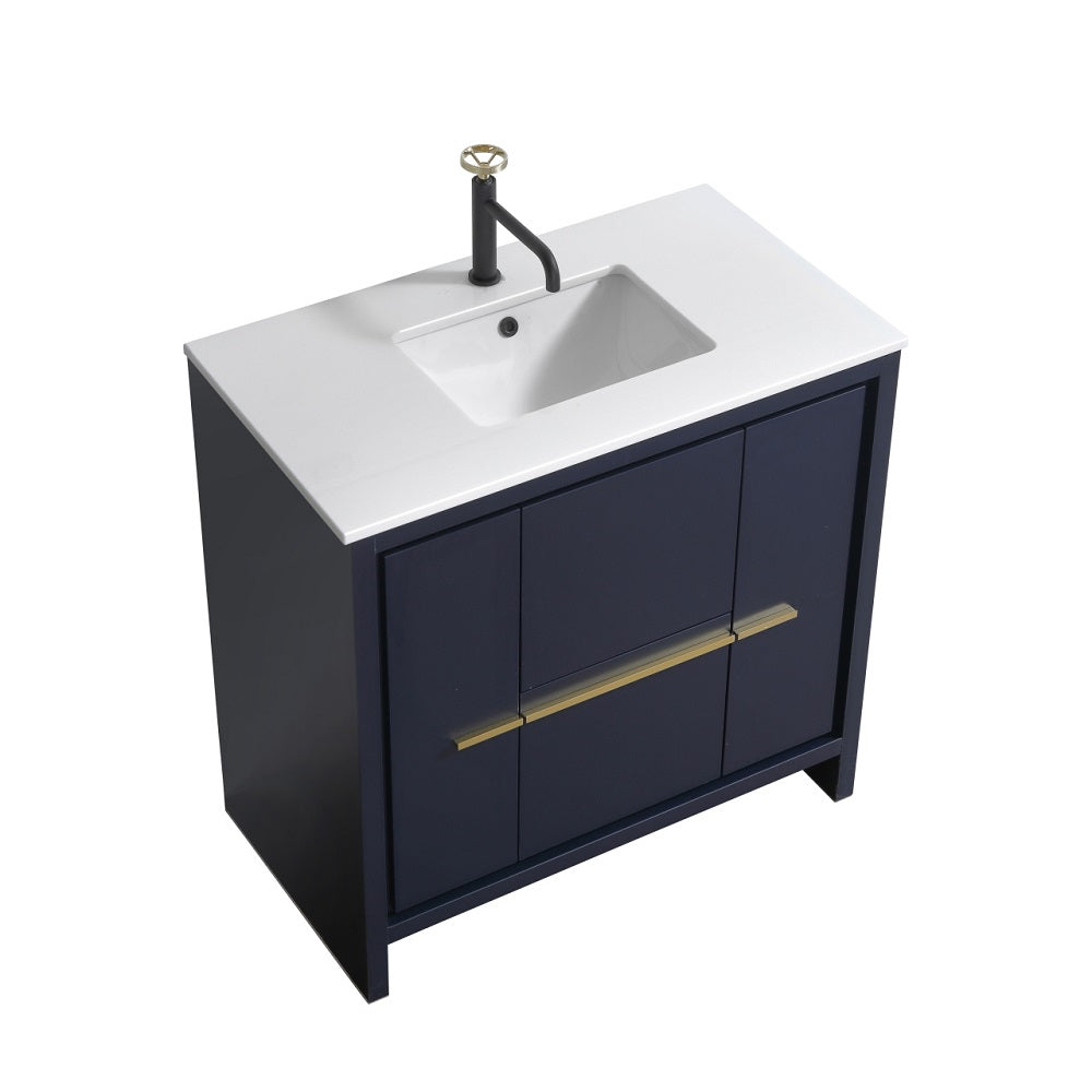 Dolce 36" Modern Bathroom Vanity with Quartz Counter-Top