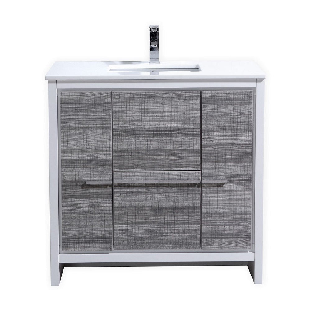 Dolce 36" Modern Bathroom Vanity with Quartz Counter-Top
