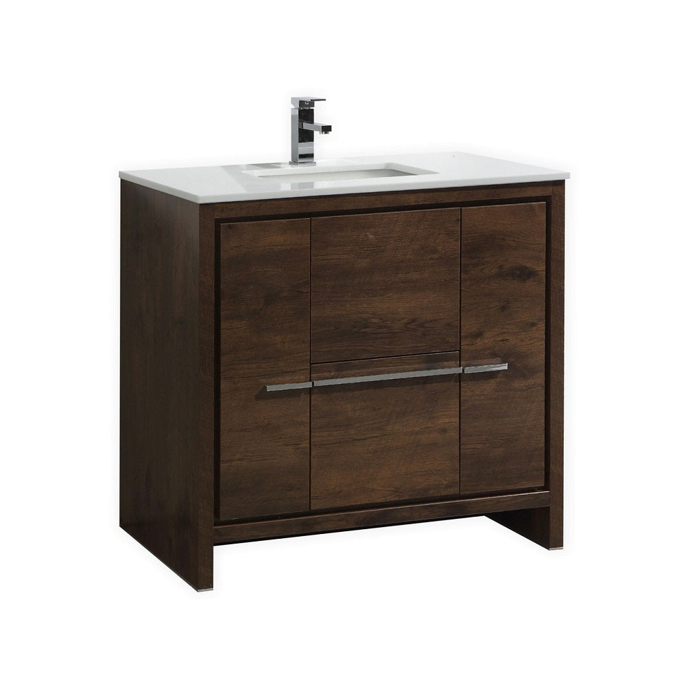Dolce 36" Modern Bathroom Vanity with Quartz Counter-Top