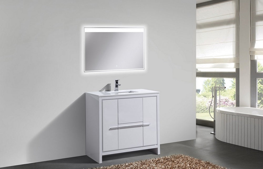 Dolce 36" Modern Bathroom Vanity with Quartz Counter-Top
