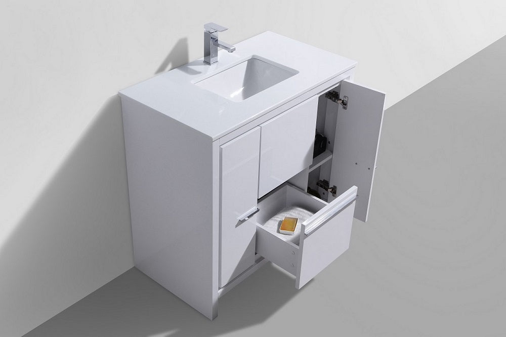 Dolce 36" Modern Bathroom Vanity with Quartz Counter-Top