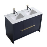 Dolce 60" Double Sink Modern Bathroom Vanity with Quartz Counter-Top
