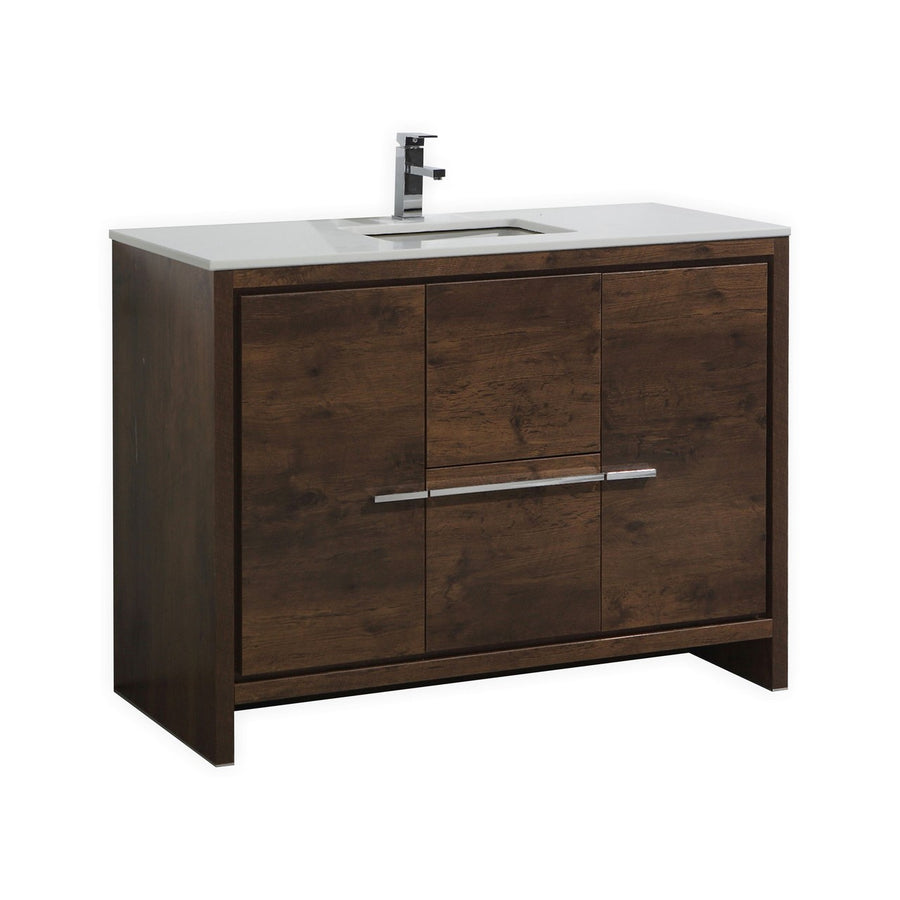 Dolce 48" Modern Bathroom Vanity with Quartz Counter-Top