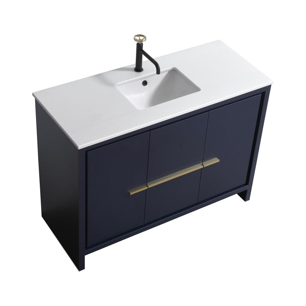 Dolce 48" Modern Bathroom Vanity with Quartz Counter-Top