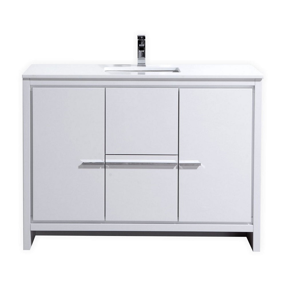 Dolce 48" Modern Bathroom Vanity with Quartz Counter-Top