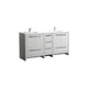 Dolce 72" Double Sink Modern Bathroom Vanity with Quartz Counter-Top