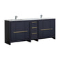Dolce 82" Double Sink Modern Bathroom Vanity with Quartz Counter-Top