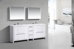 Dolce 82" Double Sink Modern Bathroom Vanity with Quartz Counter-Top