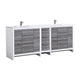 Dolce 82" Double Sink Modern Bathroom Vanity with Quartz Counter-Top