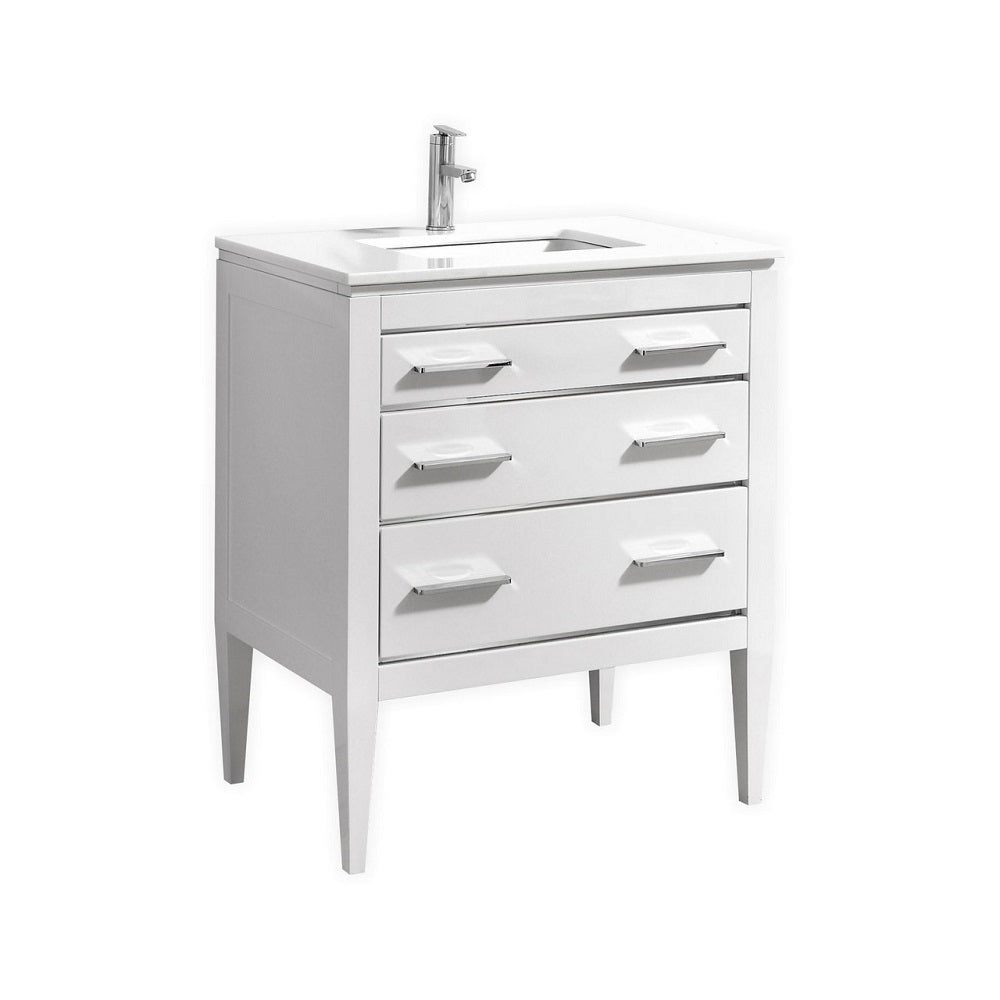 Eiffel 30" Vanity with Quartz Countertop