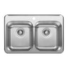 Elroy 32" x 21" Top-Mount Double Bowl Kitchen Sink