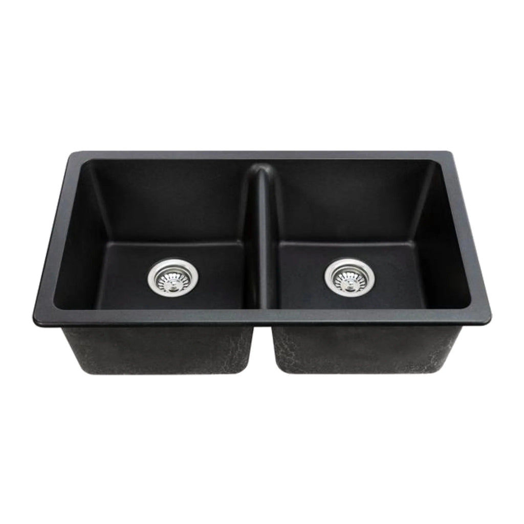 Emir 33" x 19" Under-Mount Granite Kitchen Sink Double Bowl