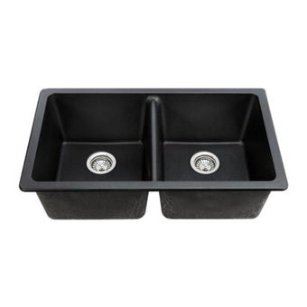 Emir 33" x 19" Under-Mount Granite Kitchen Sink Double Bowl
