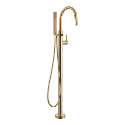 Brushed Gold Goose Neck Soaker Tub Filler
