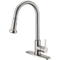 Kodaen Brushed Nickel Pull-Down Kitchen Faucet + Cover Plate