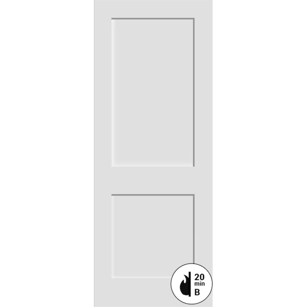 Fire Rated Shaker 2-Panel Solid Door (Pre-Hung)-80"