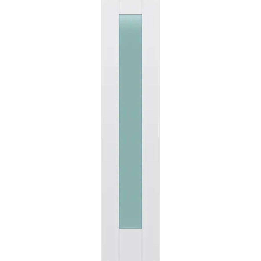 Frosted Glass 18-inch x 80-inch x 1-3/8-inch 1-Panel Interior Door Primed White With Tempered Glass