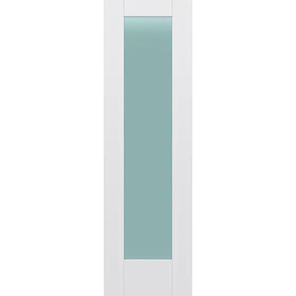 Frosted Glass 24-inch x 80-inch x 1-3/8-inch 1-Panel Interior Door Primed White With Tempered Glass
