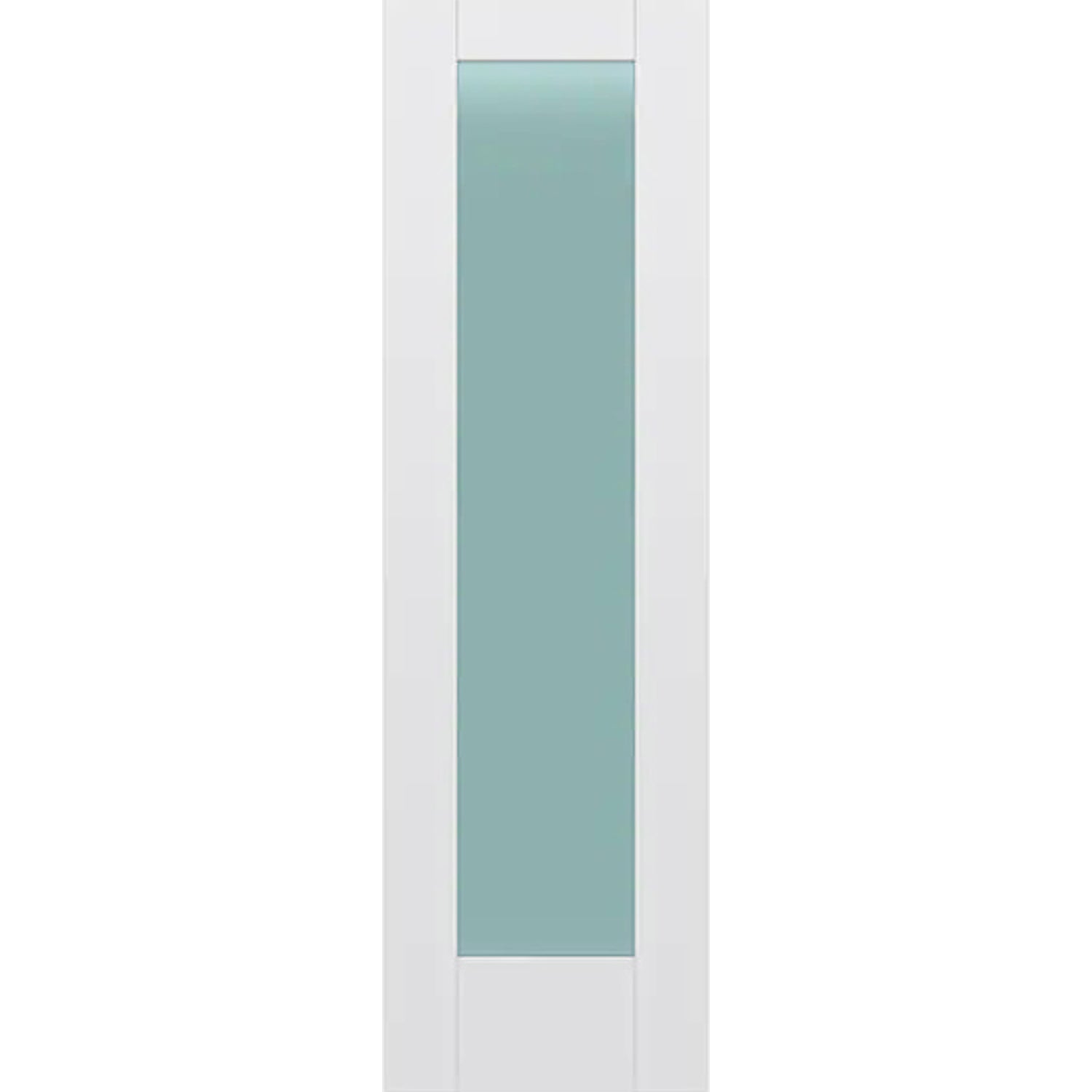 Frosted Glass 24-inch x 80-inch x 1-3/8-inch 1-Panel Interior Door Primed White With Tempered Glass