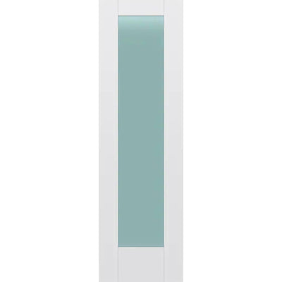 Frosted Glass 24-inch x 80-inch x 1-3/8-inch 1-Panel Interior Door Primed White With Tempered Glass