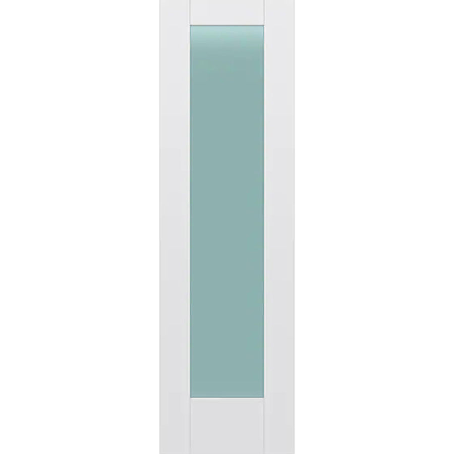 Frosted Glass 24-inch x 80-inch x 1-3/8-inch 1-Panel Interior Door Primed White With Tempered Glass