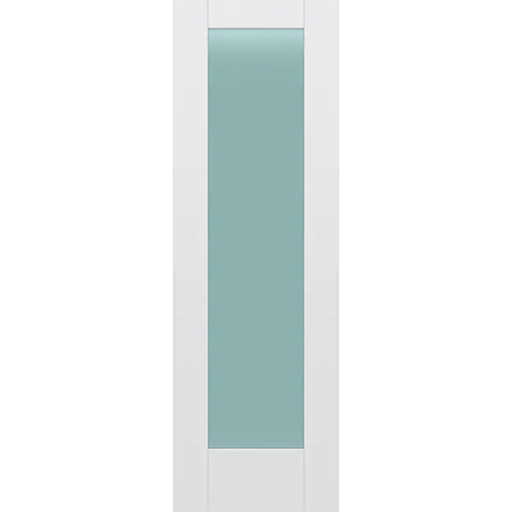 Frosted Glass 26-inch x 80-inch x 1-3/8-inch 1-Panel Interior Door Primed White With Tempered Glass